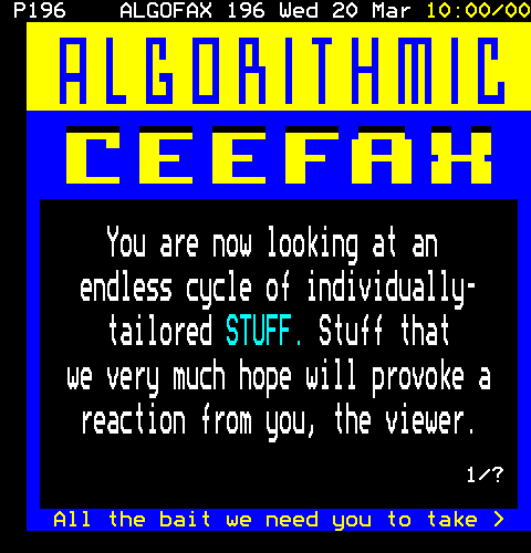 Algorithmic Ceefax