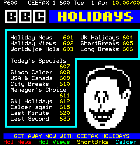 Ceefax Holidays 2025